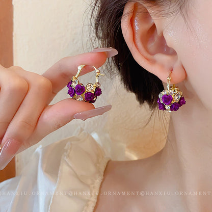 Aretes de Rosas Moradas