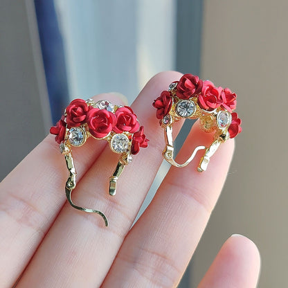 Aretes de Rosas Moradas