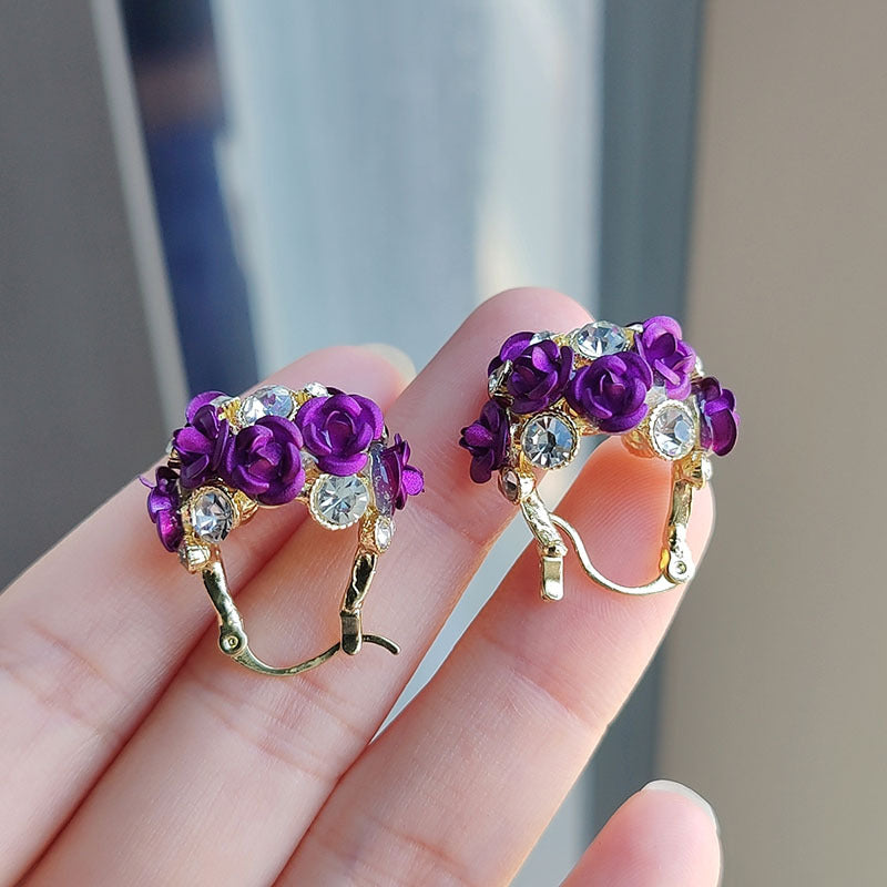 Aretes de Rosas Moradas