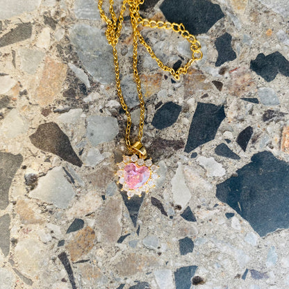 Collar de Corazón Rosa